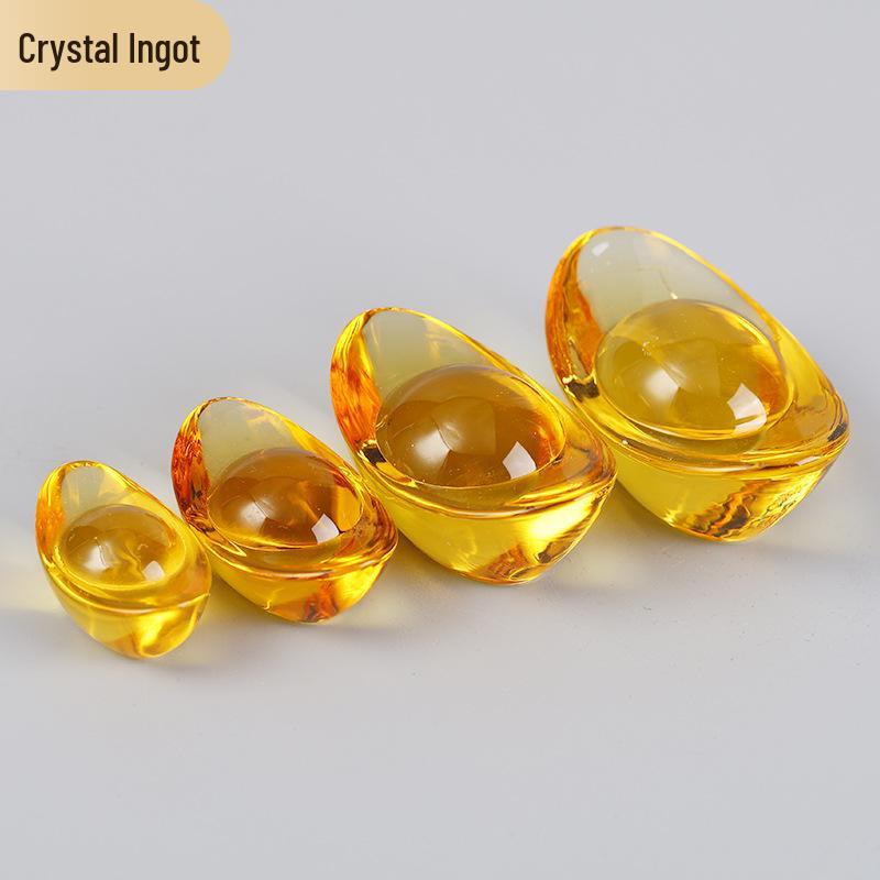 Golden Glazed Ruyi Crystal Fortune Vase Decor Ornament