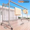 Galvanized Steel Pipe Clothes Rack for Balcony or Bedroom - Floor Standing Hanger