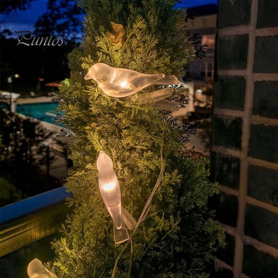 Solar String Lights for Yard Bird Lights, Outdoor Waterproof Garden Light, Warm Patio Glow LED Light Balcony Lawn Decor