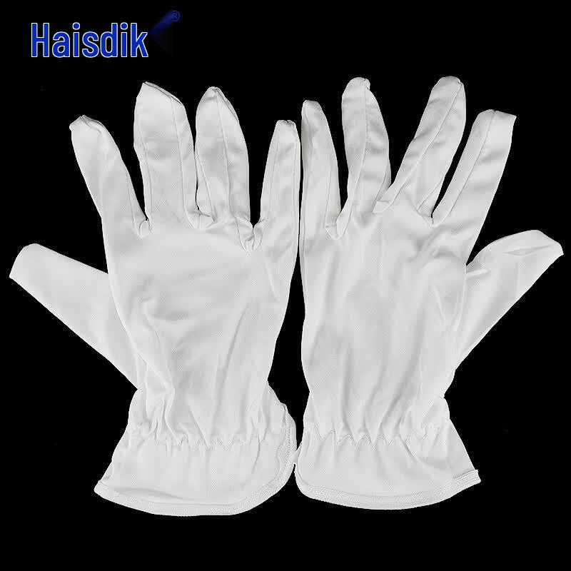 White Microfiber Anti-Static Lint-Free Handling Gloves белый