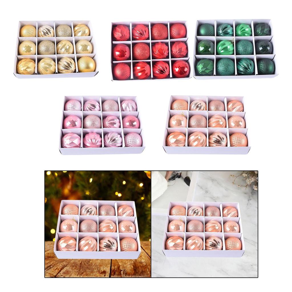 12 Pieces Christmas Ball Ornaments Xmas Decor 6 cm Decorative Xmas Balls Baubles