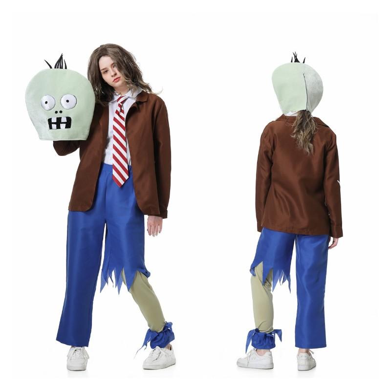 Zombies Vs Plants Cosplay Costume Set Halloween Dress Up Props Kids Gift Adults