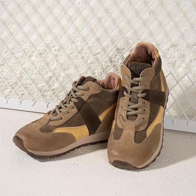 Lederschuhe für Damen Herbst und Winter neue Farbkombination Retro Samt warm lässige Schuhe für Damen