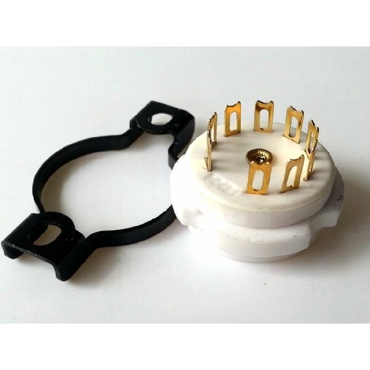 Panel Mount Tube Socket 9 Pin Ceramic Electronic Base for Auditory Gear Repair and DIY Amplifiers Build Project Work
