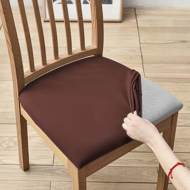 1/4/6pcs Solid Color Elastic Dustproof Simple Modern Chair Cushion Cover Four Season Universal Chair Cushion Protective Cover