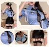 Luxurious full set Police Halloween Cosplay Sexy Costume Fancy Dress Uniform Women Cute Cosplay Accessories Shirt Mini Skirt Police Hat Tie Handcuffs