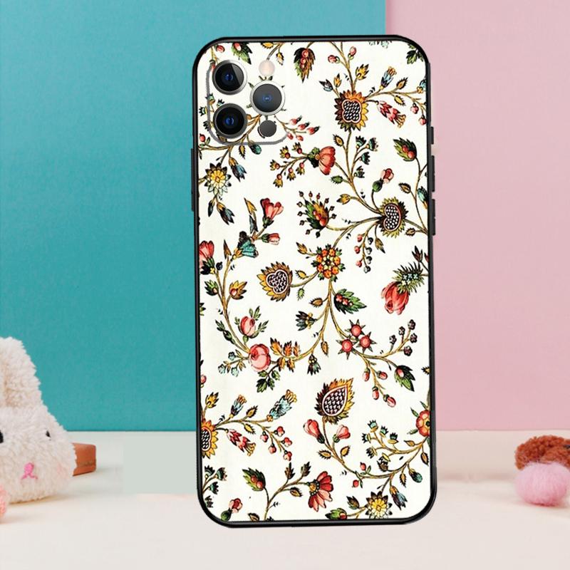 Orange Flower Pattern Phone Case For iPhone 17 Air 16 15 14 12 11 13 Pro Max 12 13 mini 15 16 Plus 16e Cover Coque