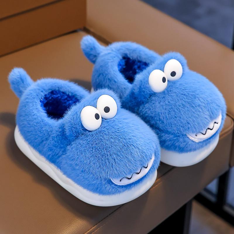 Kinder Herbst- und Winter Niedliche Samt Hausschuhe mit dicker Sohle aus Baumwolle