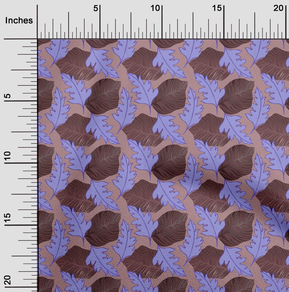 oneOone Georgette Viscose Brown Fabric Leaves Diy Clothing Quilting Fabric Print Fabric By Yard 42 Inch