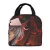 Black Butler Anime Insulated Lunch Bag for Women Children Portable Food Boxes Thermal Lunch Box Tote