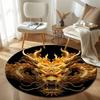 Modern Round Dragon Multicolor Floor Rug, Non-Slip Floor Mat for Hallway