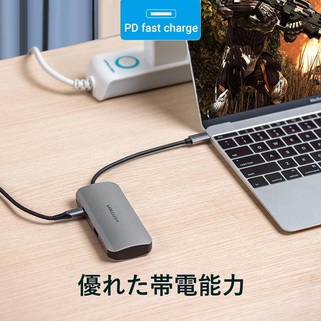 VENTION Hub Docking Station with USB and 5Gbps Fast Compatible with and Interfaces 6-in-1 PD100W, 3.0 X3, HDMI, VGA, Adapter, Charging, Driver-Free,