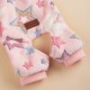 Pink Plush Dog Pajamas for Small Dogs Girl Winter Warm Puppy Pjs Fleece Clothes Sweater Outfit Cold Weather Dog Colorful Stars P