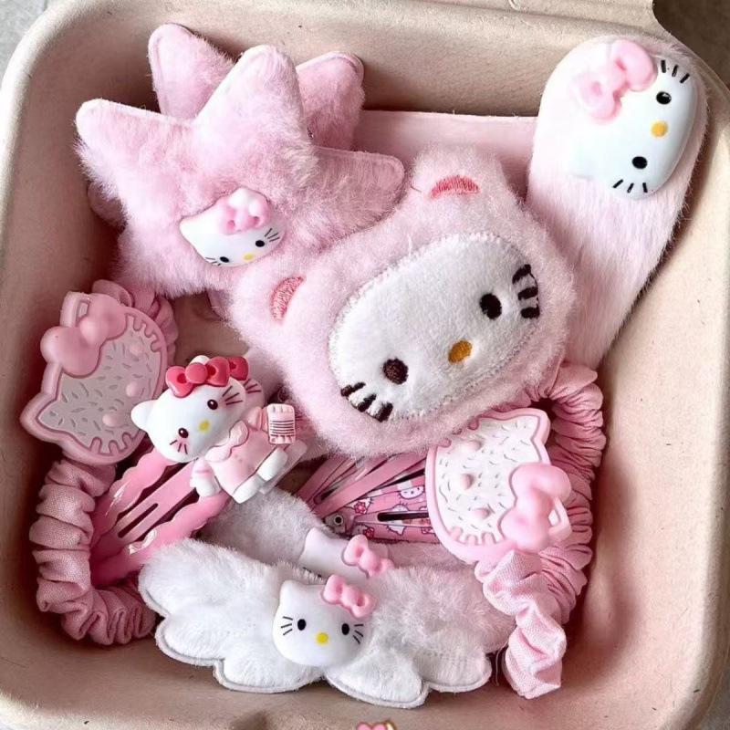 Hello Kitty 15-Piece Hair Clip Set – Cute Japanese Cartoon Hair Accessories
