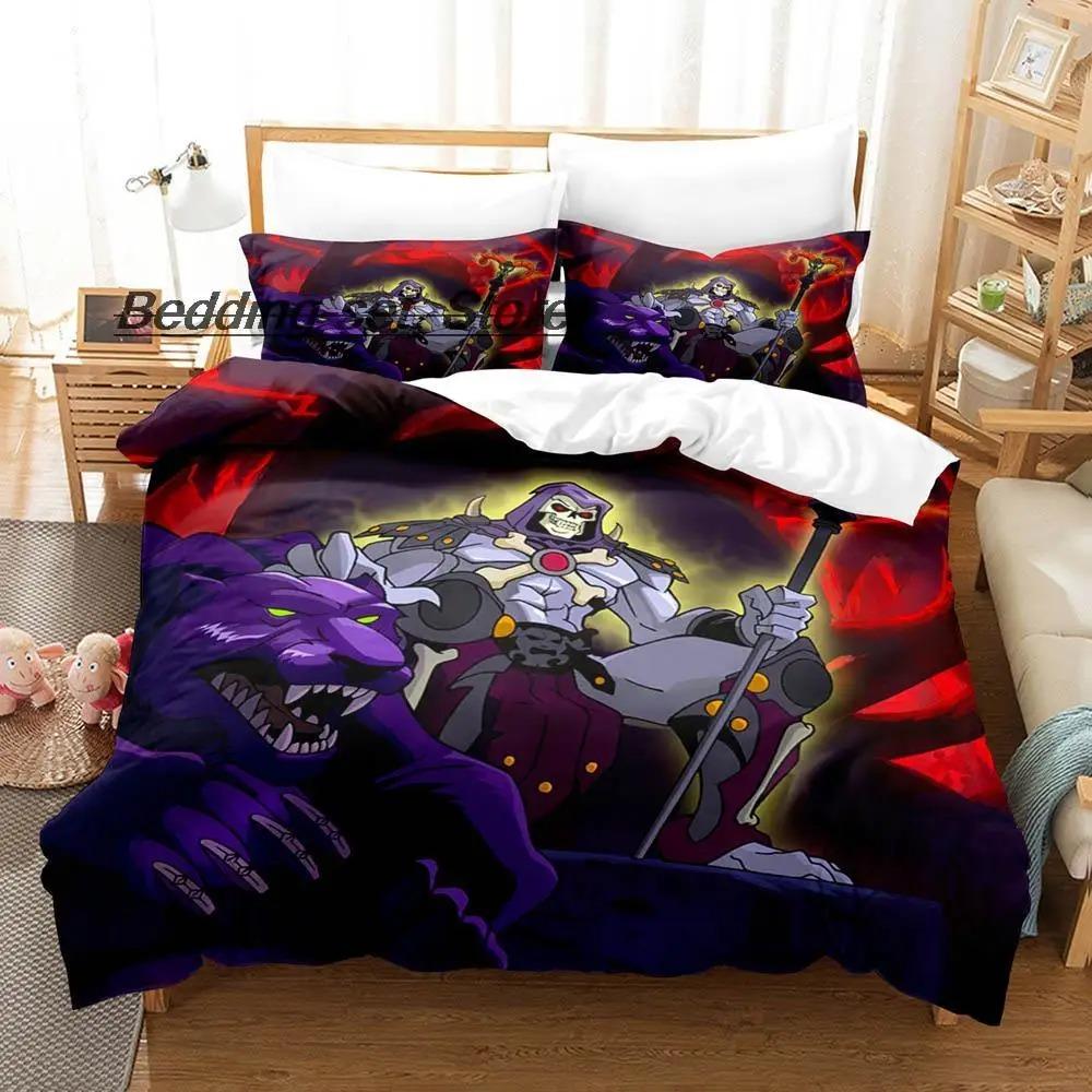 Skull Skeletor Bedding Set Single Twin Full Queen King Size Bed Set Teenager Bedroom Duvetcover Sets 3D Anime Bed Sheet Set