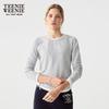 Teenie Weenie Women's Spliced Round Neck Long Sleeve T-Shirt