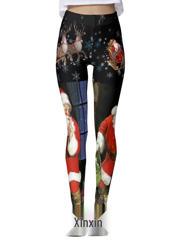 Autumn/Winter Christmas Yoga Pants - Print Leggings for a Flattering Fit