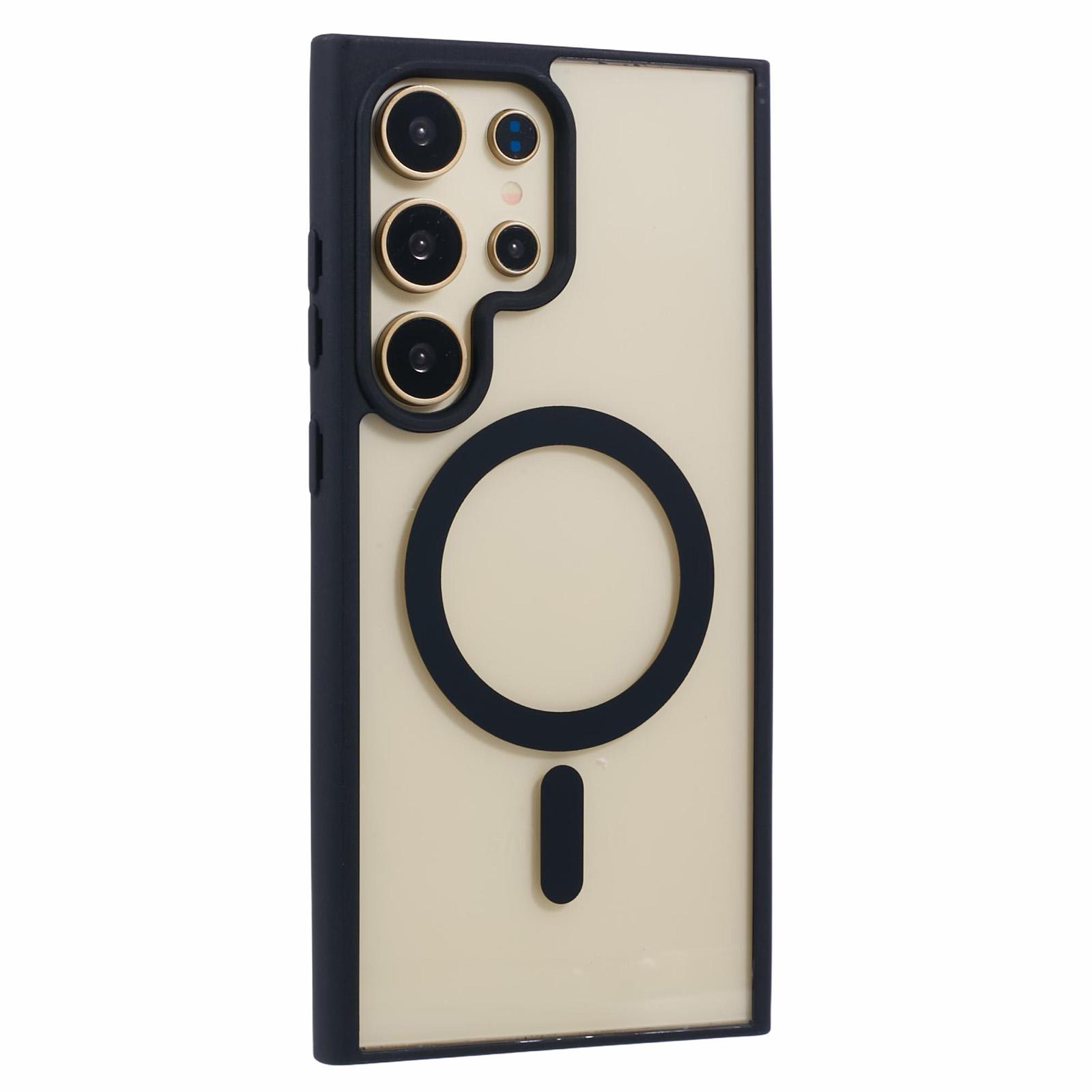 

For Samsung Galaxy S23 Ultra Case Compatible with MagSafe Shockproof PC+TPU Clear Phone Cover Black