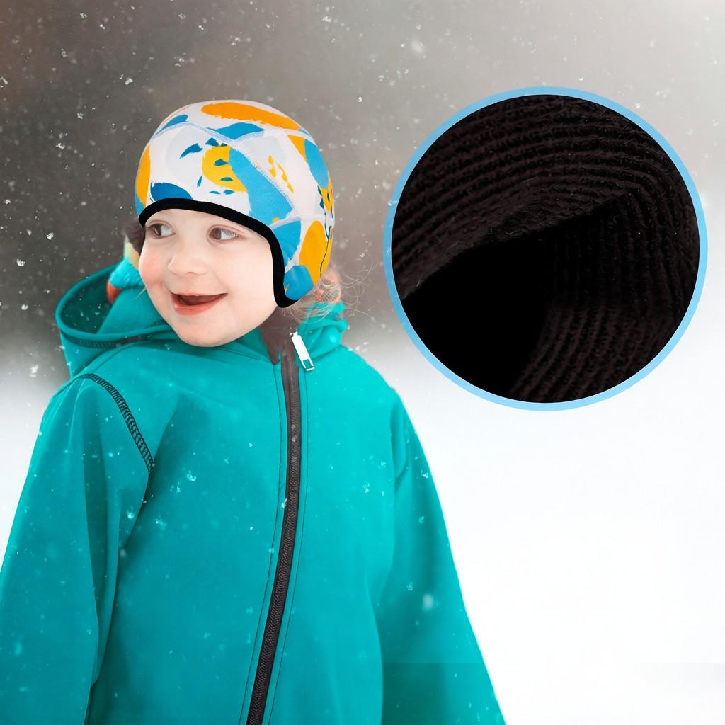 Winter Warm Beanie Hat and Gloves 2 Piece Set for Kids Windproof Ski Beanie Cap with Mittens for Cold Weather Skiing Skating