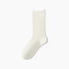 Female Spring and Autumn Pure Cotton Rolling Edge Sweat Absorbent Breathable Boneless Month In The Tube Pile Socks