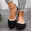 Fashion Women Shoes Large Size Spring New Knitted Flat Shoes Ladies Round Head Shallow Mouth Breathable Casual Comfortable Women Shoes