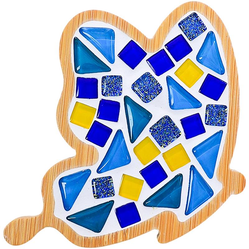 Handmade Butterfly Mosaic Coaster DIY Kit - Children's Craft Set with Creative Glass Tiles