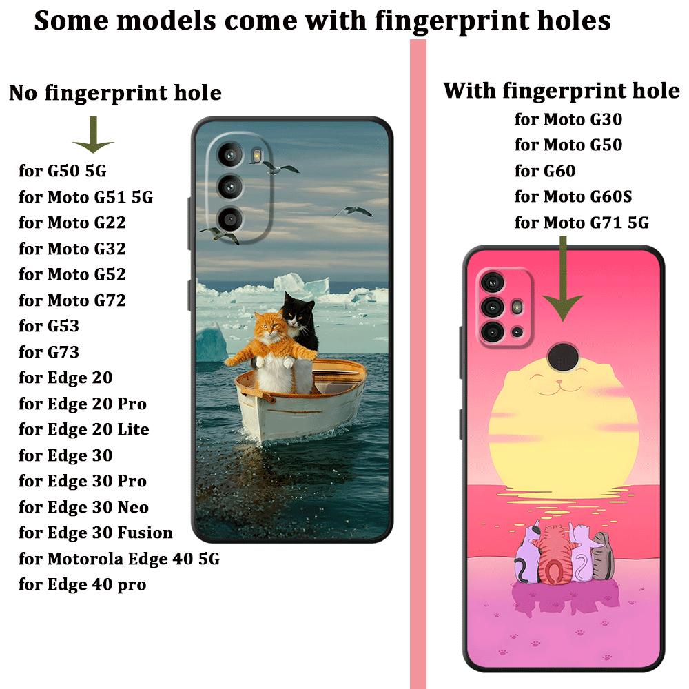 Cute Cartoon Cat Phone Cover Case for Motorola Moto G52 G22 Edge40 G60s G32 Edge 20 Pro 30 Lite G53 G30 G50 G51 G73 G71