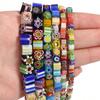 1 Strang Bunte Quadratische Blumen Lampwork Perlen 4-8mm Glas Lose Abstandshalter Perlen Für Schmuckherstellung Basteln DIY Armband Zubehör