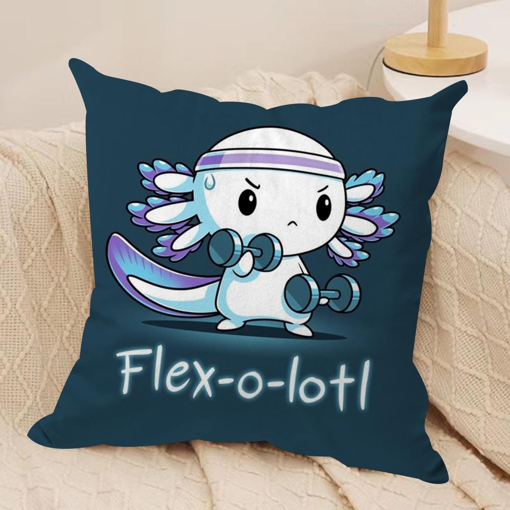 

Cute Axolotl Cushion Cover Silky Short Plush DoubleSided Printed Pillow Case for Sofa All Seasons Home Decor Gift 30x30cm