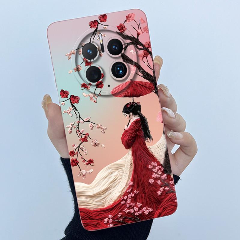For Huawei Mate 50 50 Pro 50E Phone Case Mate50 Cover Fashion Simplicity Flowers Soft Liquid Silicone Shell For Mate50Pro Fundas