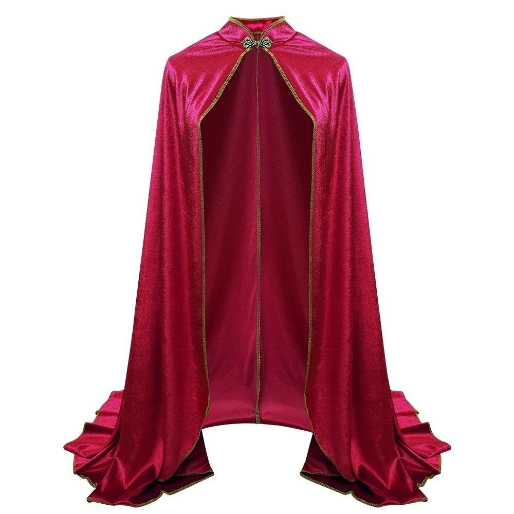 Washable Durable Halloween Cloak Solid Color Velvet Cape Funny Gothic Costume Cape Queen