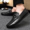 Social Shoe for Men Leather Casual Dress Shoes Man Spring Autumn Pointed Toe Party Luxury Designer Legitimate Business Black New