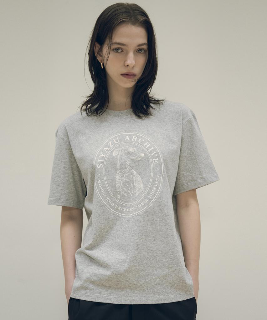 Siyajyu Sitp5156 Grey Houndstooth Short Sleeve T-Shirt_Melange Gray