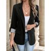 Suit Jacket Women's Casual Jacket with Rolled Sleeves and Slim Fit Button Up Suit
