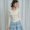 CEST MOIDEW Cest_Ribbon Lace Slim Long Sleeve Top