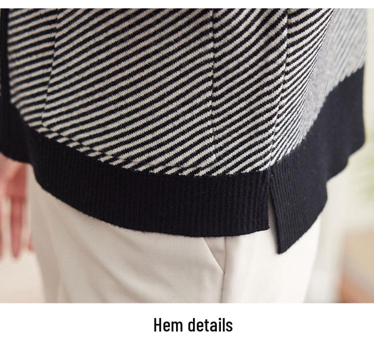 Stylish Autumn Hooded Cardigan for Middle-Aged Women – Age-Defying Knit Sweater Set for Spring and Fall