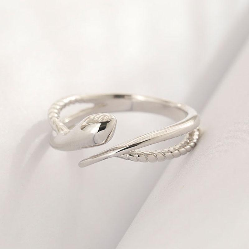 

925 Sterling Silver Snake Ring Adjustable Simplicity Fashion Exquisite For women Girlfriend Jewelry Wedding Gifts resizable