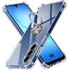 Coque Pour Samsung Galaxy A17 5G/4G, Protection Silicone Transparent Avec Anneau Rotatif Argenté