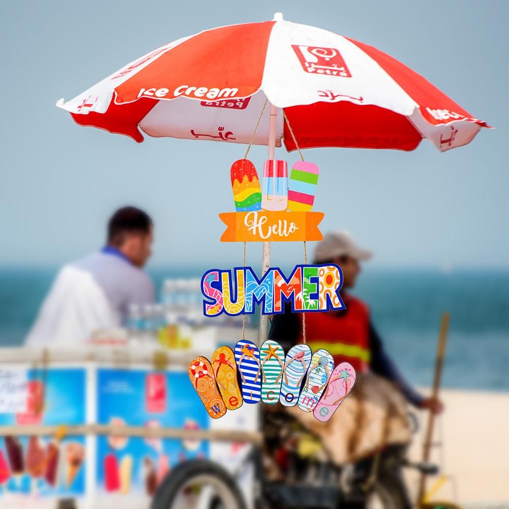 Vibrant Summer Wooden Decorative Hangings For Stylish Beach House Decor Ideas