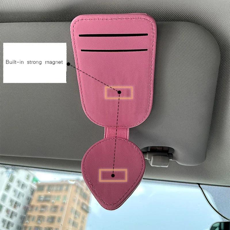 Car Auto Sun Visor Glasses Box Sunglasses Clip Card Ticket Holder Stand Fastener Pen Case Eyeglasses Car Accessories Woman
