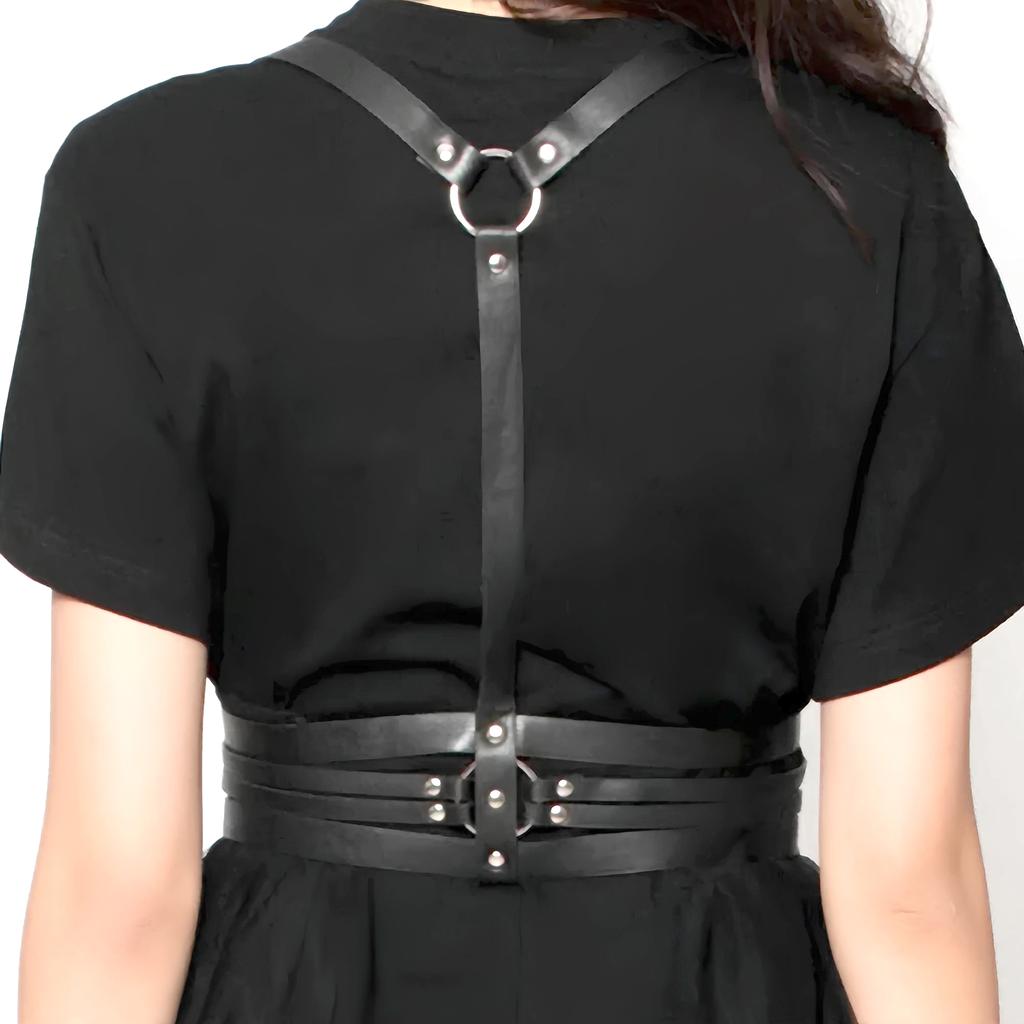 Donna Moda Pelle Imbracatura Cintura Vita Borchie Decorazione Cinghie Decorative Imbracatura Bretelle per Donne Abbigliamento Gotico Accessori