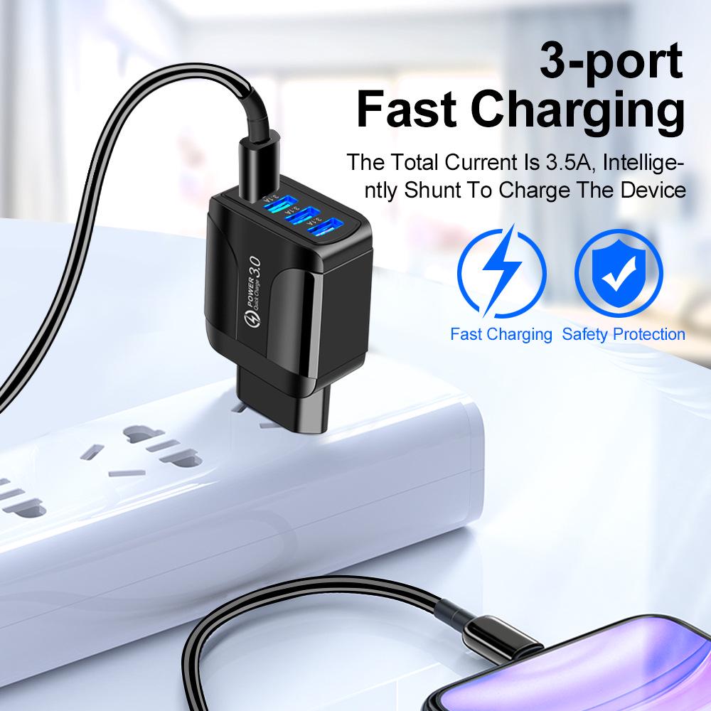 Colorful 4-Port USB Travel Charger 5V/2.4A Fast Charging, Australian Standard