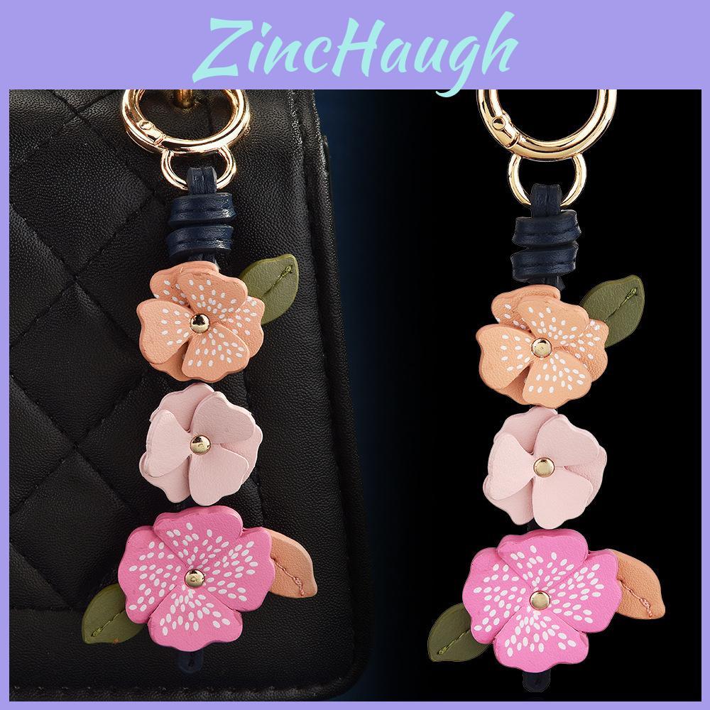 Style Leather Bag Charm With Floral Plant Pattern For Winter Fashion Accessories