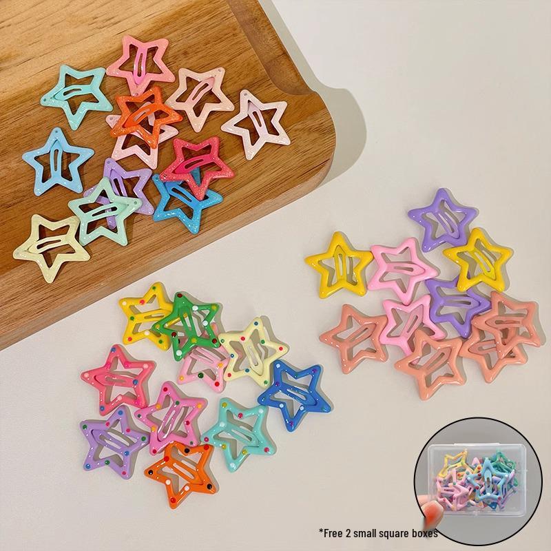 Y2K Dopamine Color Pentagram Small Hair Clip for Women & Kids - Cute Bangs & Side Hair Accessory