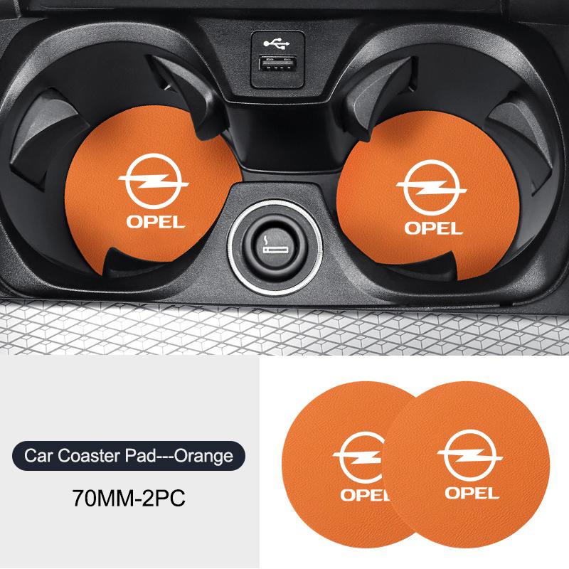 

2 шт. Автомобильные кожаные противоскользящие коврики для подстаканника, противоскользящие накладки для Opel Astra GTC Insignia Antara Meriva Zafira, аксессуары