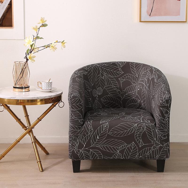 1pc Stretch Printed Club Armchair Cover Washable Tub Chair Slipcover Relax Single Chair Case for Coffee Bar Living Room Office
