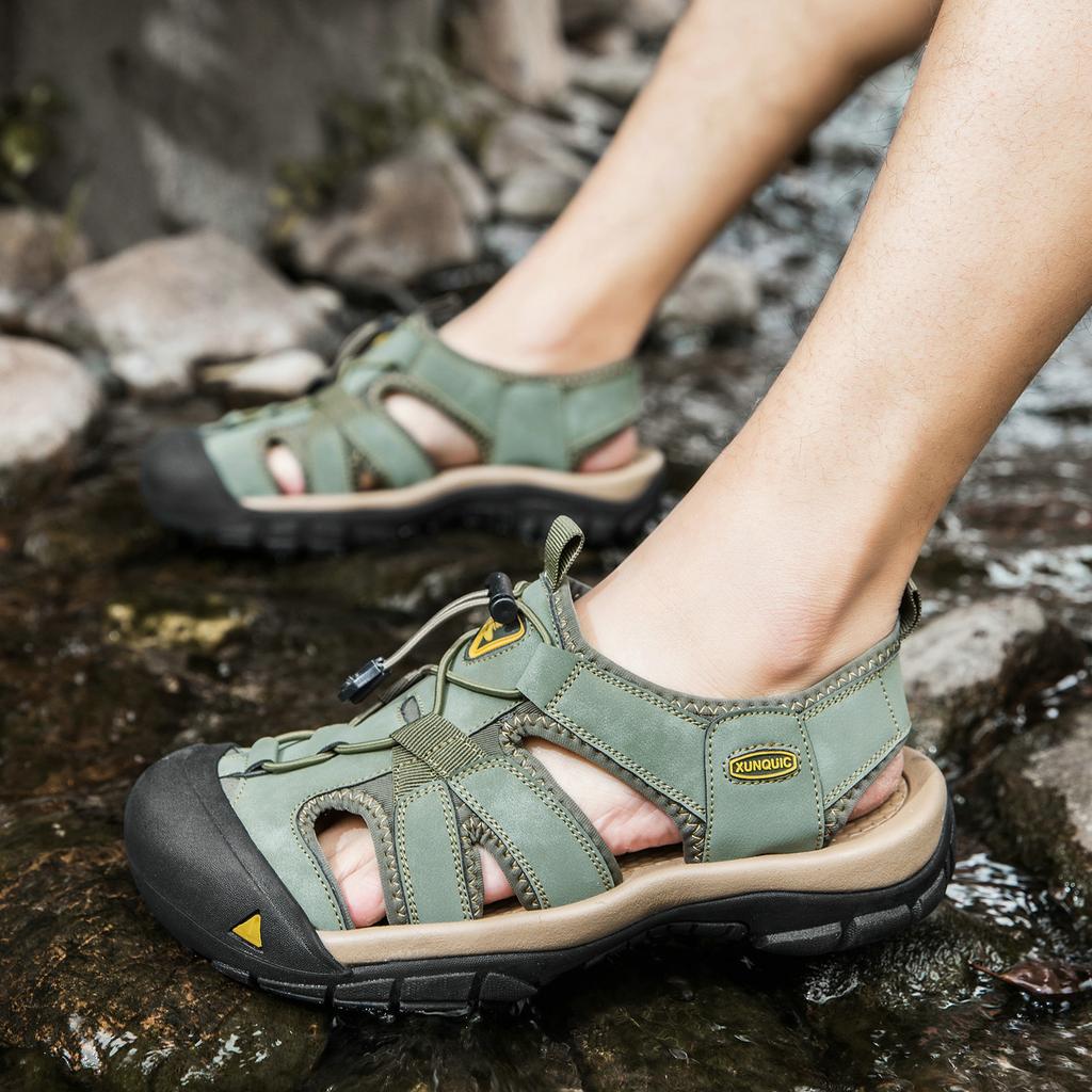 Sommersandalen für Damen und Herren Herren Plateau Taschenkopf Herren Strandschuhe Retroschuhe Übergröße Outdoor Freizeitschuhe