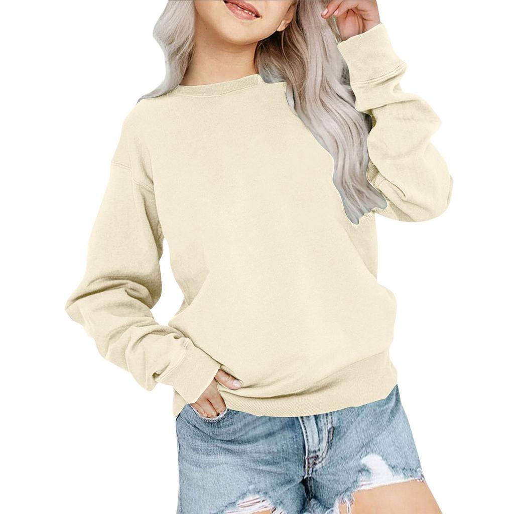Boys Girls Children's  Loose Solid Color Shirt Sweatshirt Tops