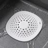 Bathroom Hair Catcher Kitchen Sink Strainer Mat with Suction Cup Food Residue & TPR Drain Filter Floor Cover Anti Clogging Mesh for Odor Proof