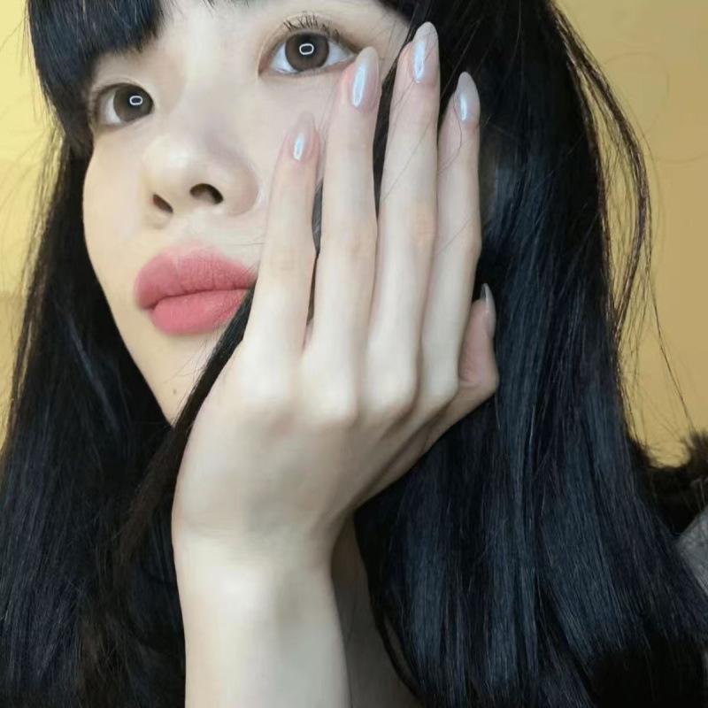 Handmade Nude Color Cat Eye Detachable False Nails with Suction Wear